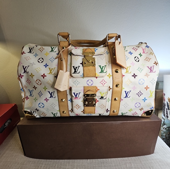 LOUIS VUITTON  Monogram Multicolor Keepall 45 Boston Bag M92641 LV Auth 22469A - Picture 10 of 16